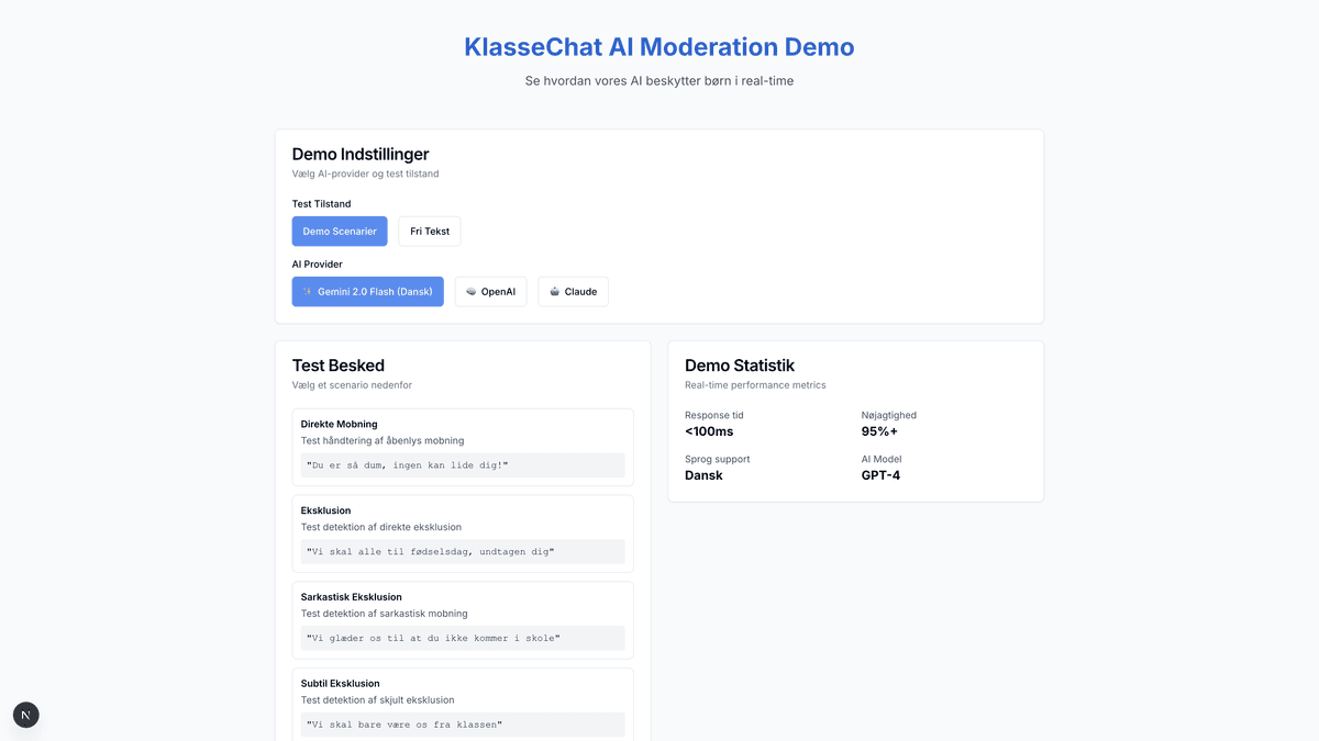KlasseChat - Moderation system